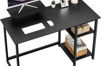 GreenForest Escritorio de Oficina con Estantes Reversibles 100x50cm