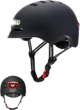 MAGIC SELECT Casco de Ciclismo con Luz Frontal y Trasera
