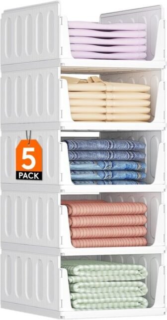 Lifewit Organizador de Armario Apilable, 5-Pack por 29,99€ (25% de descuento)