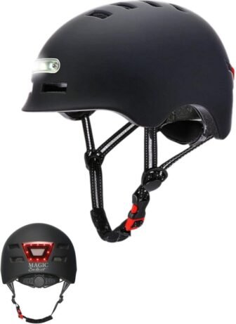 MAGIC SELECT Casco de Ciclismo con Luz Frontal y Trasera por 30,21€ – 24% de descuento