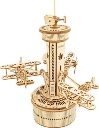 ROKR Airplane Control Tower Music Box – Puzzle 3D de Madera por 20,99€ (30% de descuento)